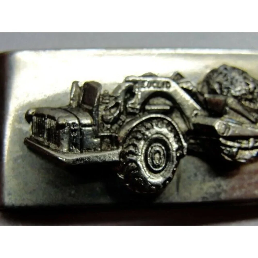 Money Clip Euclid Scraper Dirt Mover Stainless Steel Wallet Vintage Silver Tone